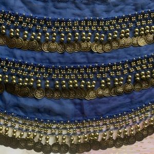 Belly dance coin hip scarf belt